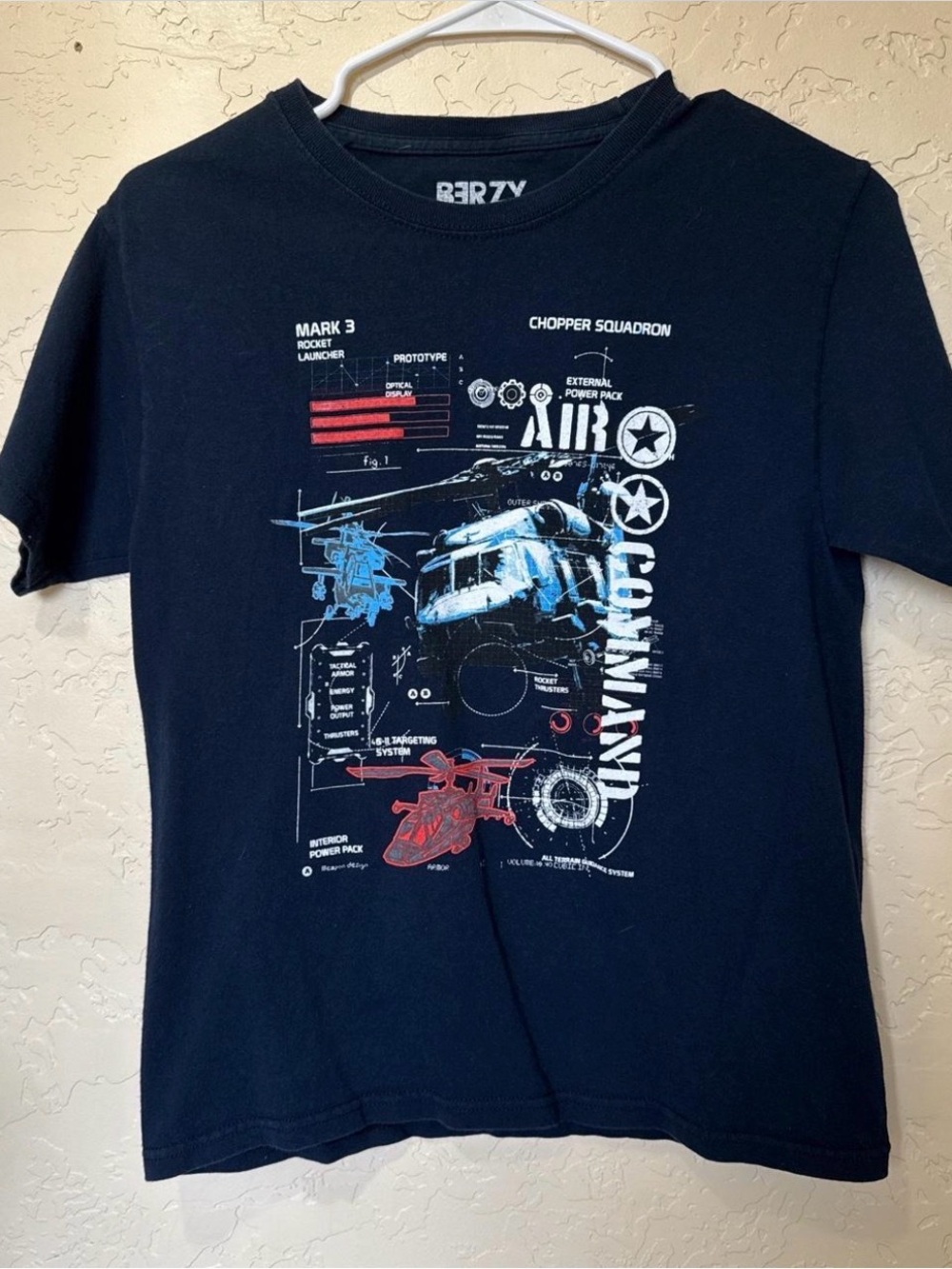 Y2K Air Force chopper graphic tee